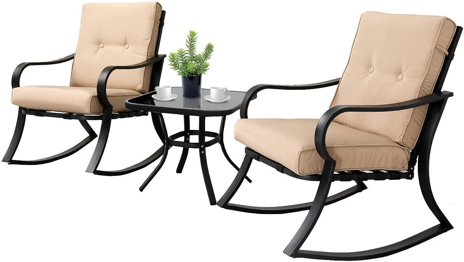 Patio Chairs 3 Piece Outdoor Rocking Chairs