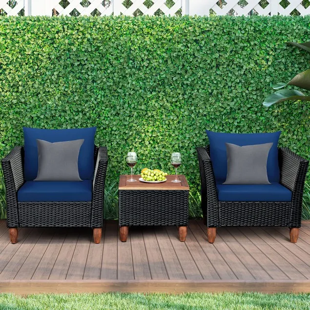 3 Piece Set: Outdoor Wooden Patio Bistro Set