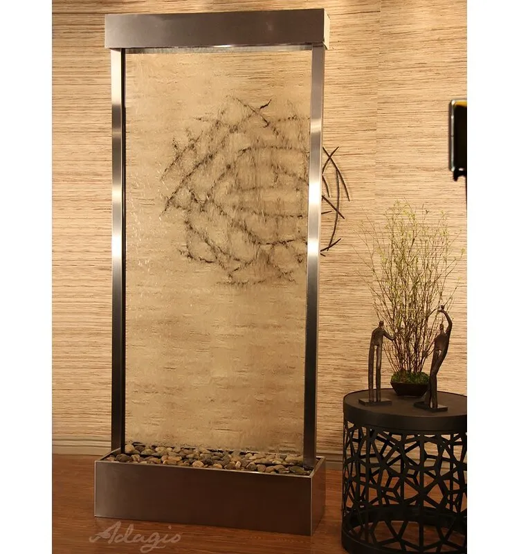 Tranquil River Indoor Bamboo Weather Resistant Floor Fountain with Light