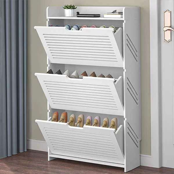 Ultra-thin multi-function flip shoe cabinet