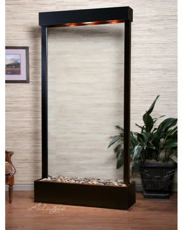 Tranquil River Indoor Bamboo Weather Resistant Floor Fountain with Light
