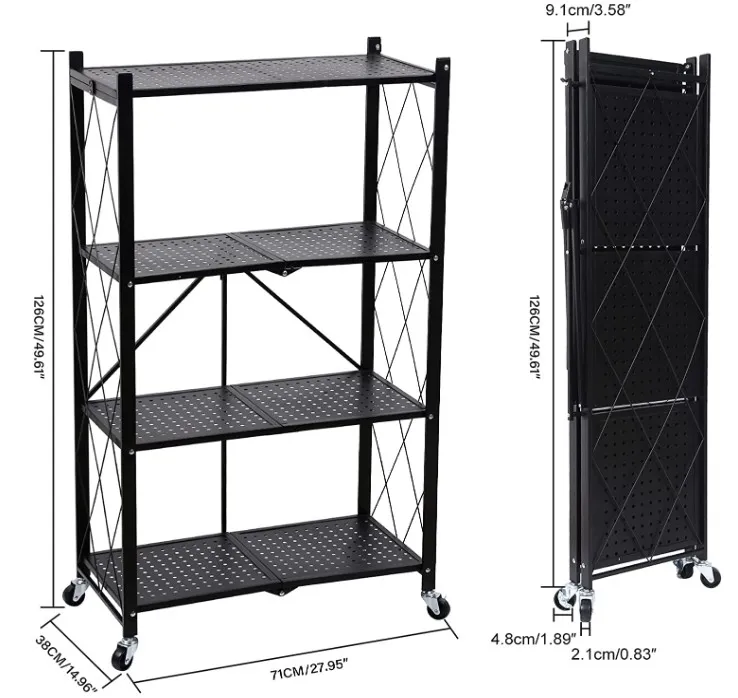 ⭐⭐⭐⭐⭐Foldable Storage Rack with Wheel