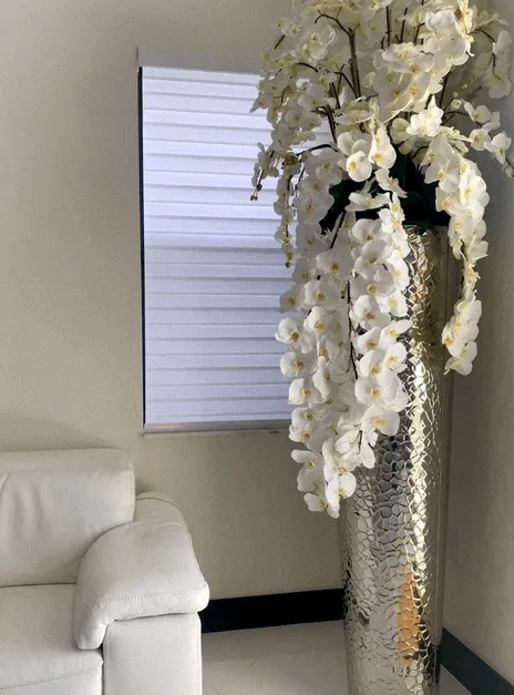 Extra Tall Hammered Planter With Cascading Phalaenopsis Orchids ( With Flower Pots)