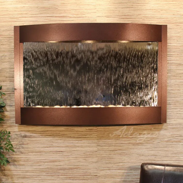 Hand Crafted Indoor Natural Stone Weather Resistant Wall Fountain with Light