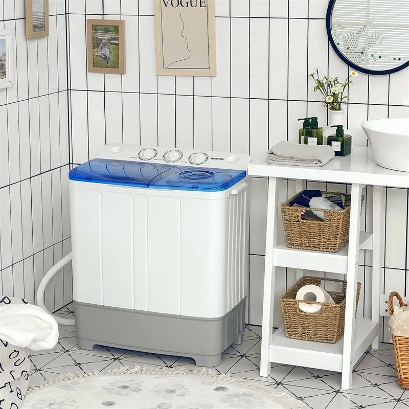 22 lbs Portable Mini Twin Tub Washing Machine 2-in-1 Laundry Washer Dryer Combo