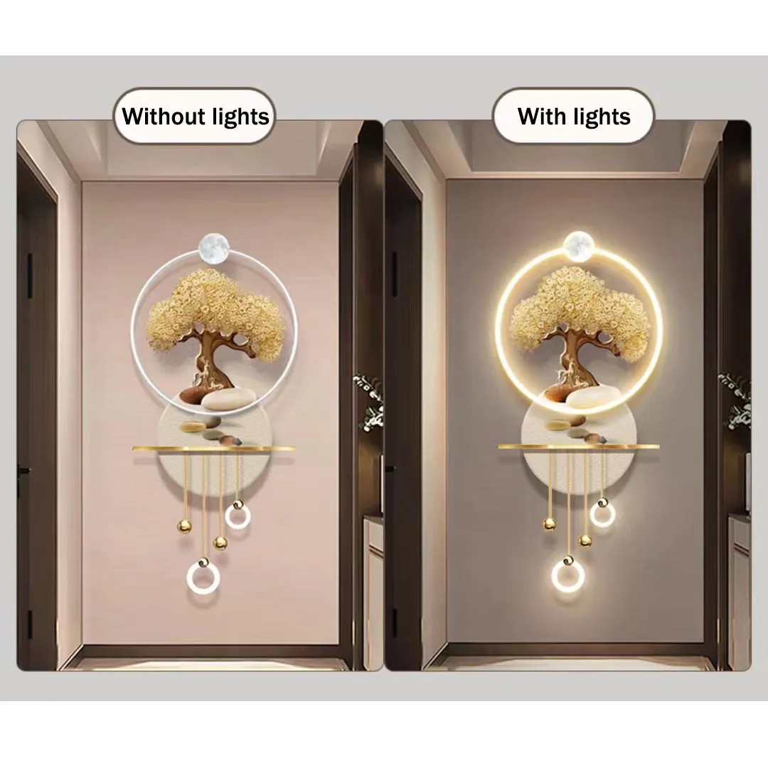 Exquisite tree art decoration wall hanging lamp LED