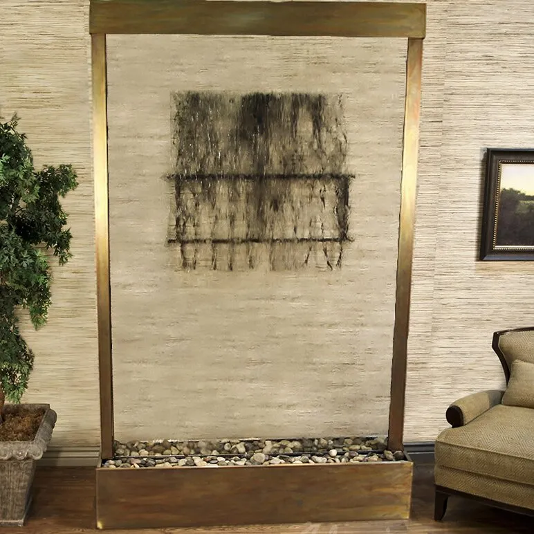 Grandeur River Indoor Metal Weather Resistant Floor Fountain with Light