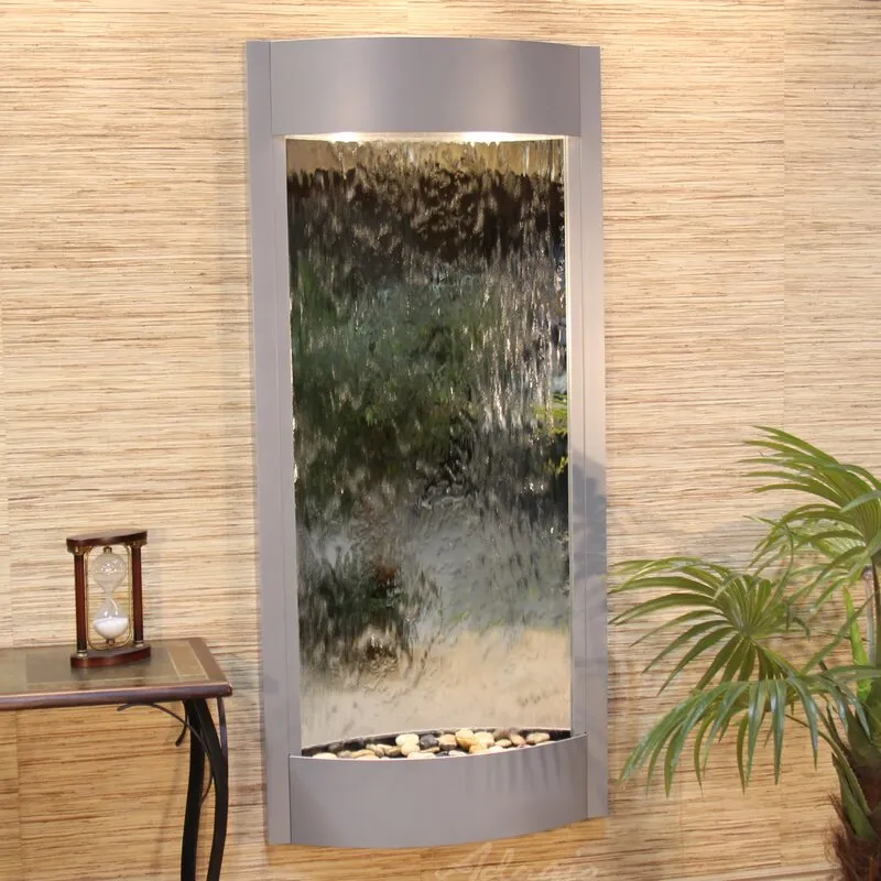 Pacifica Waters Indoor Natural Stone Weather Resistant Wall Fountain with Light
