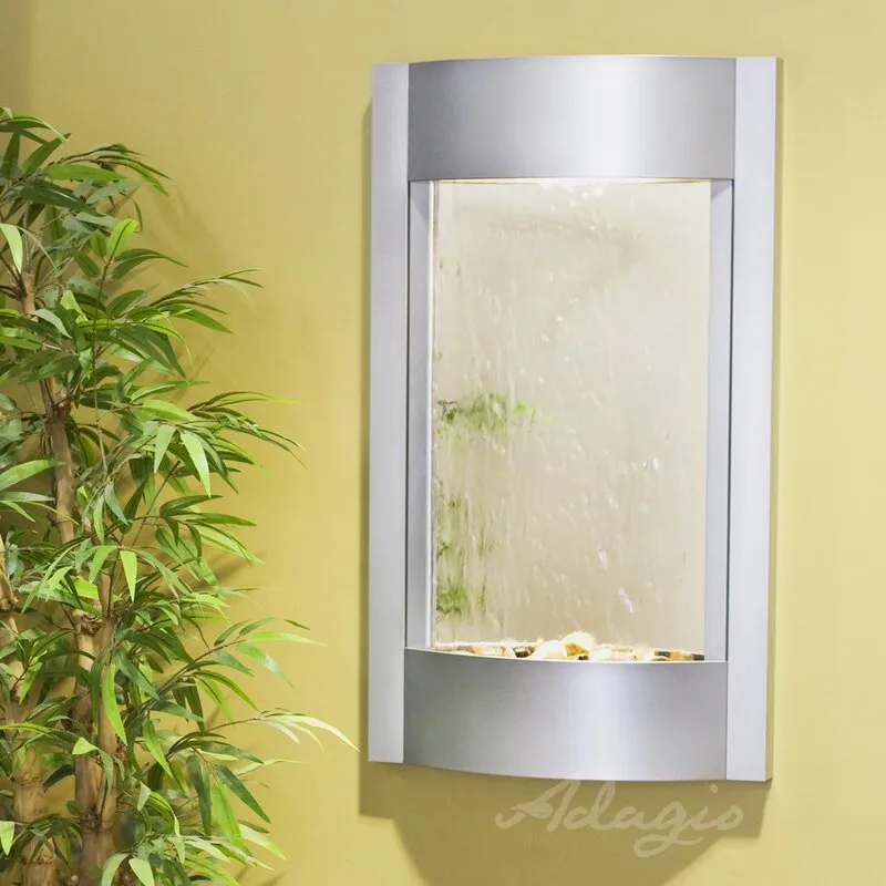 Serene Waters Indoor Acrylic Weather Resistant Wall Fountain with Light