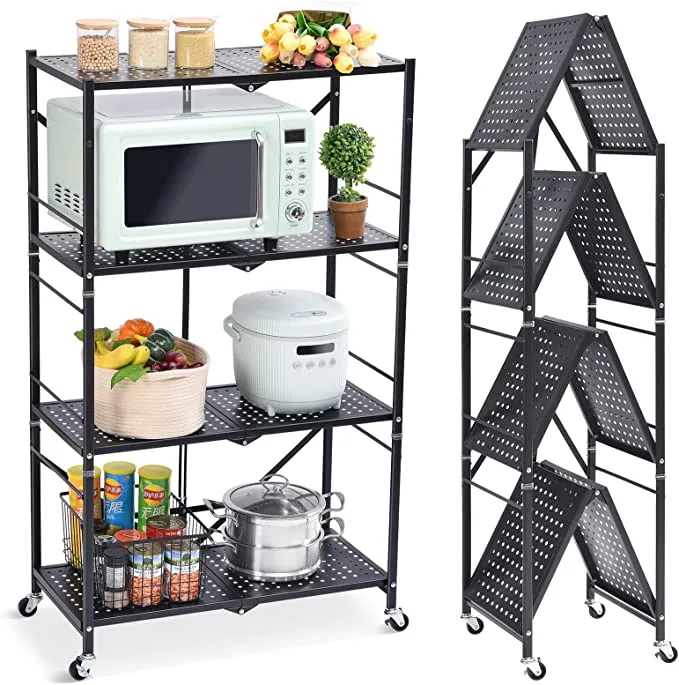 ⭐⭐⭐⭐⭐Foldable Storage Rack with Wheel