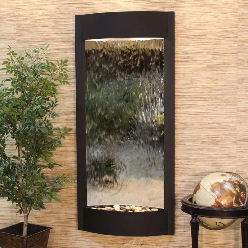 Pacifica Waters Indoor Natural Stone Weather Resistant Wall Fountain with Light