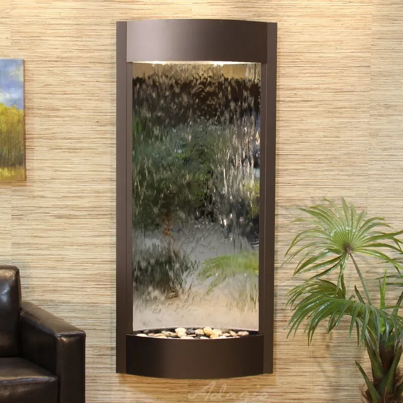 Pacifica Waters Indoor Natural Stone Weather Resistant Wall Fountain with Light
