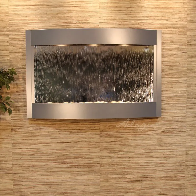 Hand Crafted Indoor Natural Stone Weather Resistant Wall Fountain with Light