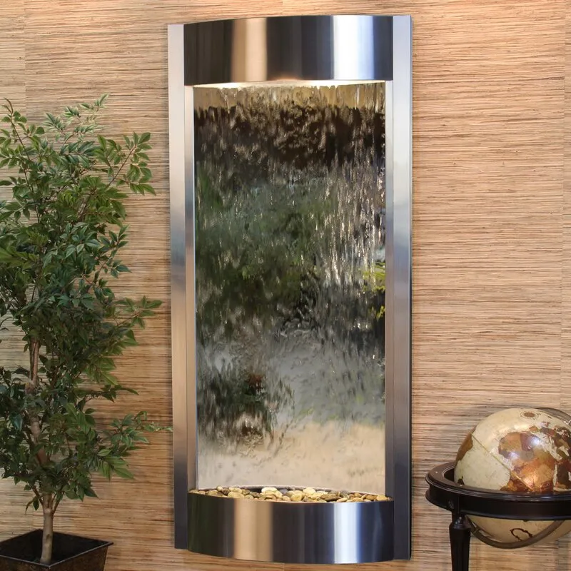 Pacifica Waters Indoor Natural Stone Weather Resistant Wall Fountain with Light
