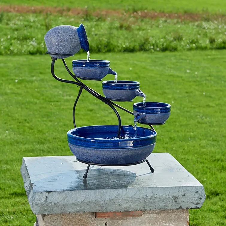 Outdoor Weather Resistant Floor Fountain with Light