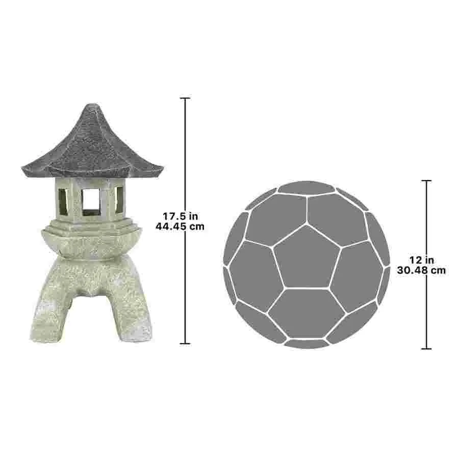 Large Pagoda Outdoor Lantern Sculptures (Set of 2)