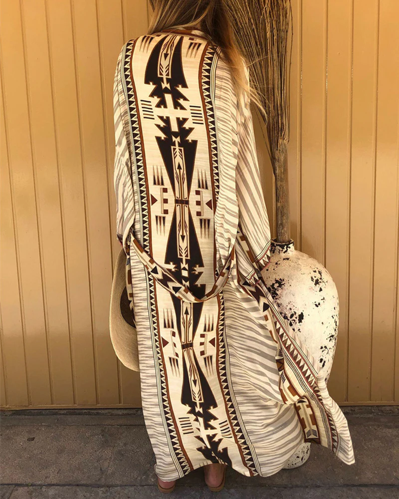 Kaftan Boho Long Cardigan Beach Dress