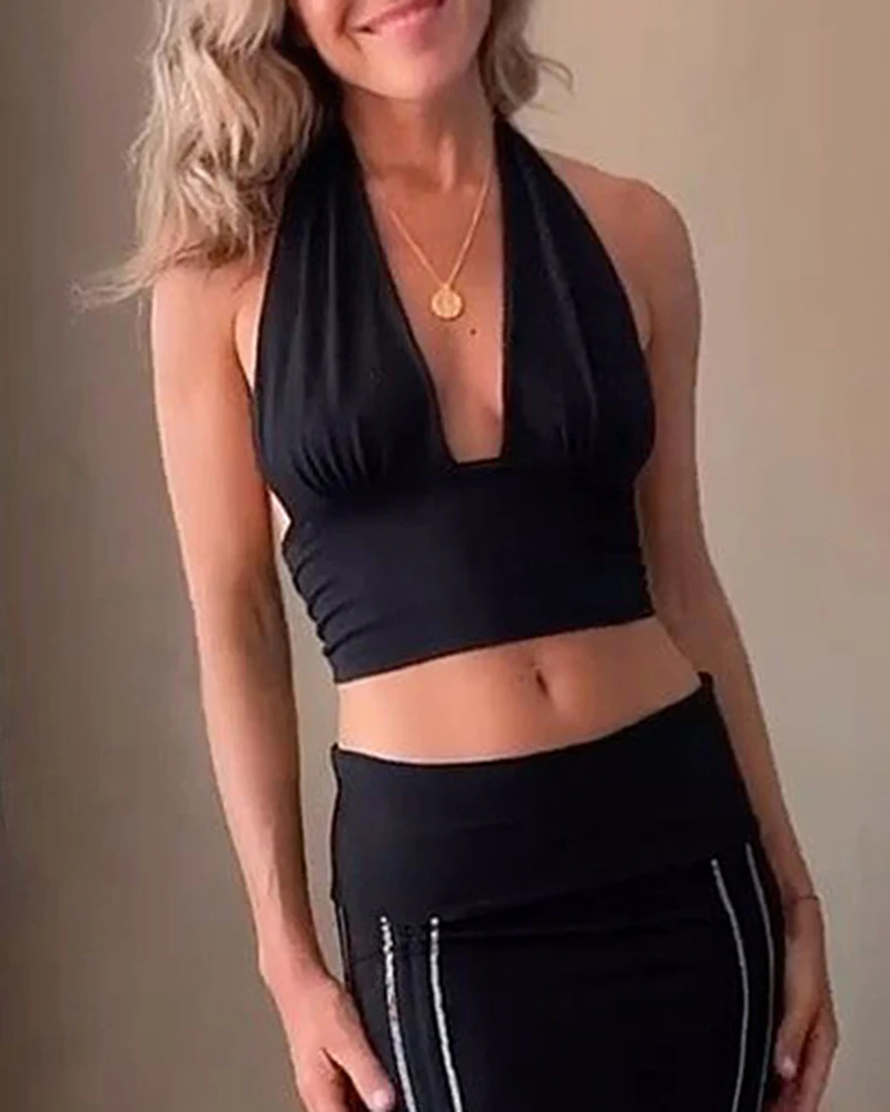 Sexy Deep V-neck Backless Camisole Tank Tops