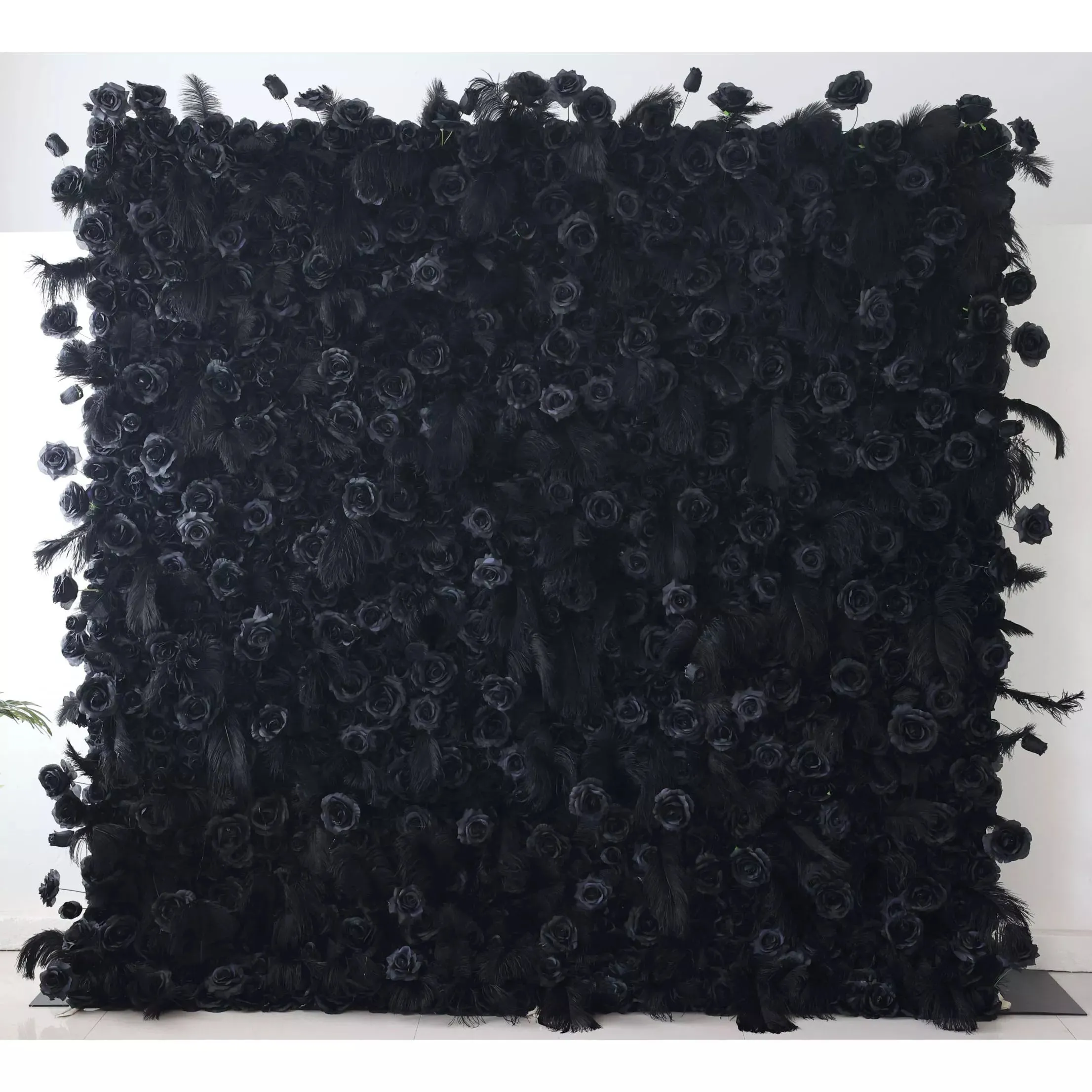 Flowers Artificial Floral Wall Backdrop: Nocturne Noir - The Midnight Enigma Collection-VF-264