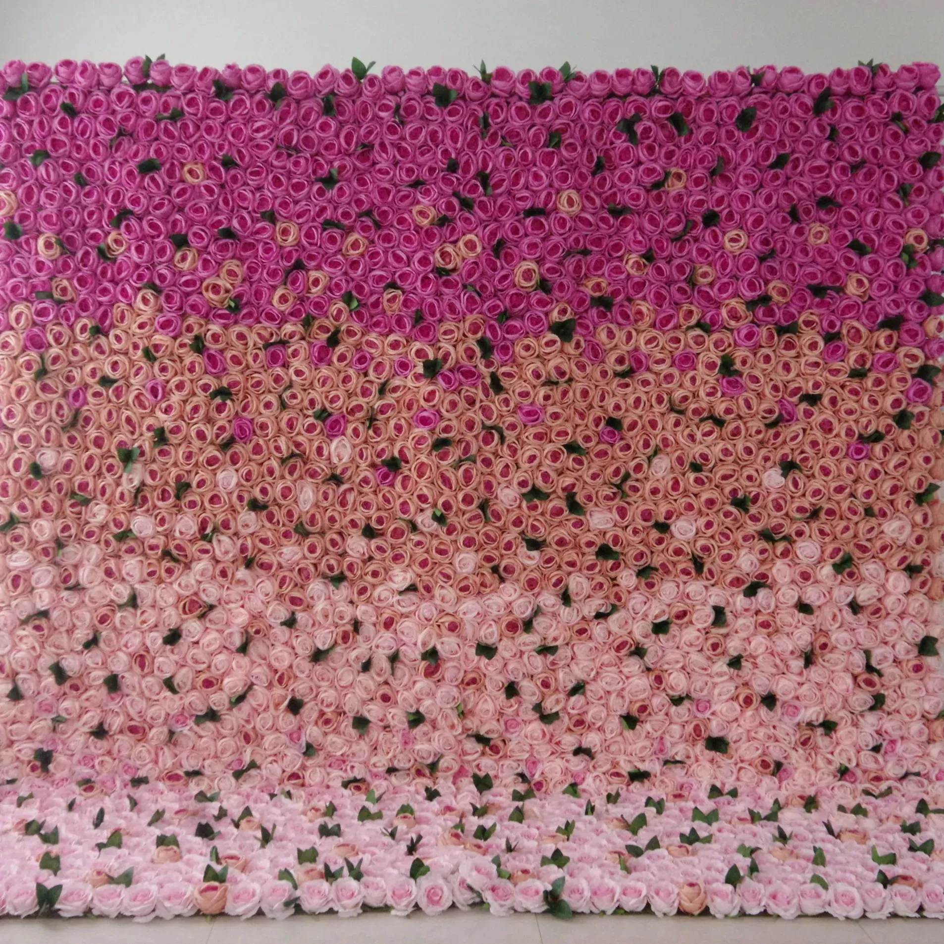 Roll Up Fabric Artificial Ramp Purple to Pink Wall Wedding Backdrop, Floral Party Decor, Event Photography-VF-087