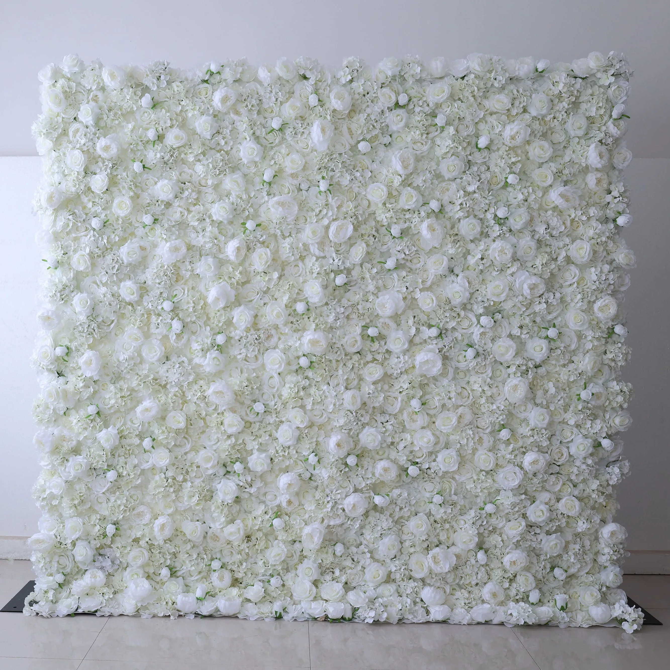 Roll Up Fabric Artificial Flower Wall Wedding Backdrop, Floral Party Decor, Event Photography-VF-377