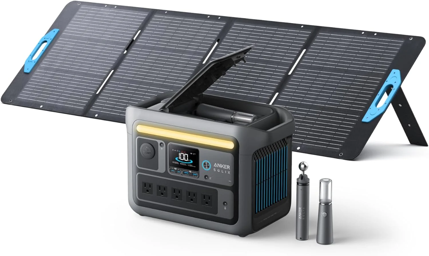 GENERADOR SOLAR PORTABLE 1200W + PANEL SOLAR REGALO