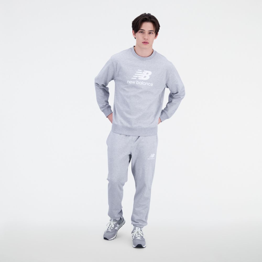 Essentials Stacked Logo French Terry Crewneck