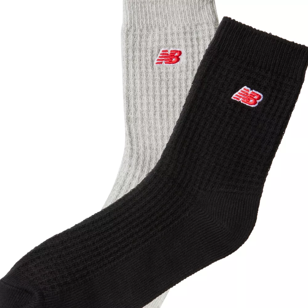 Waffle Knit Ankle Socks 2 Pack