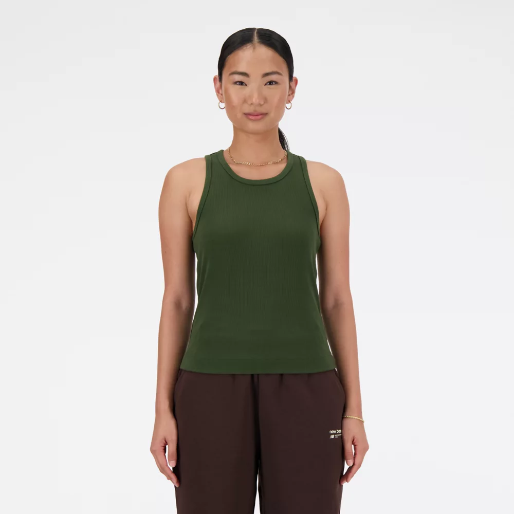 Linear Heritage Rib Knit Racer Tank