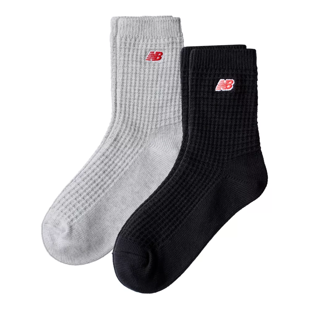 Waffle Knit Ankle Socks 2 Pack