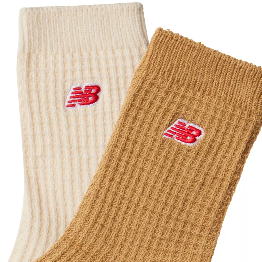 Waffle Knit Ankle Socks 2 Pack