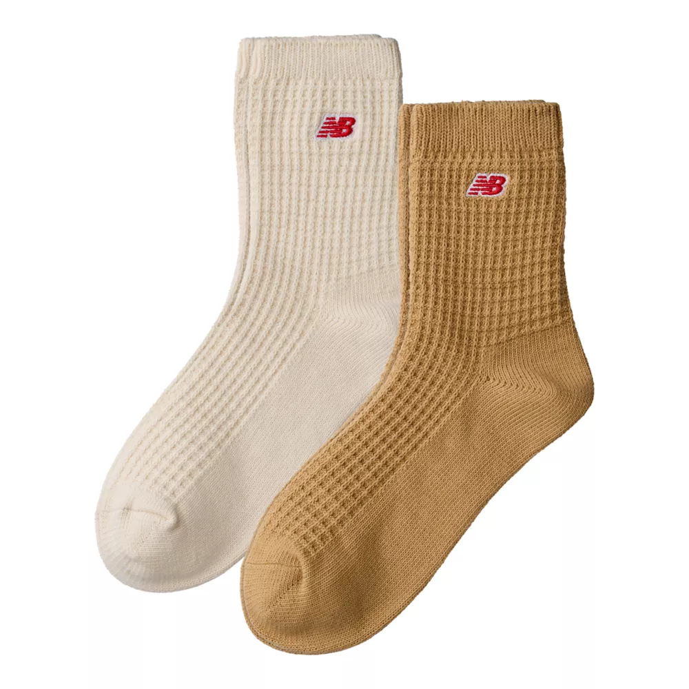 Waffle Knit Ankle Socks 2 Pack