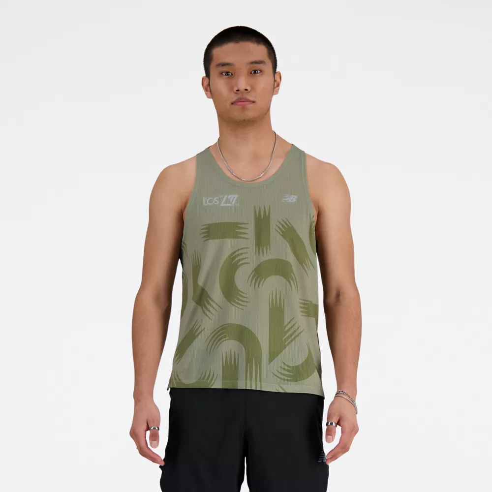 London Edition Printed NB Athletics Run  Singlet