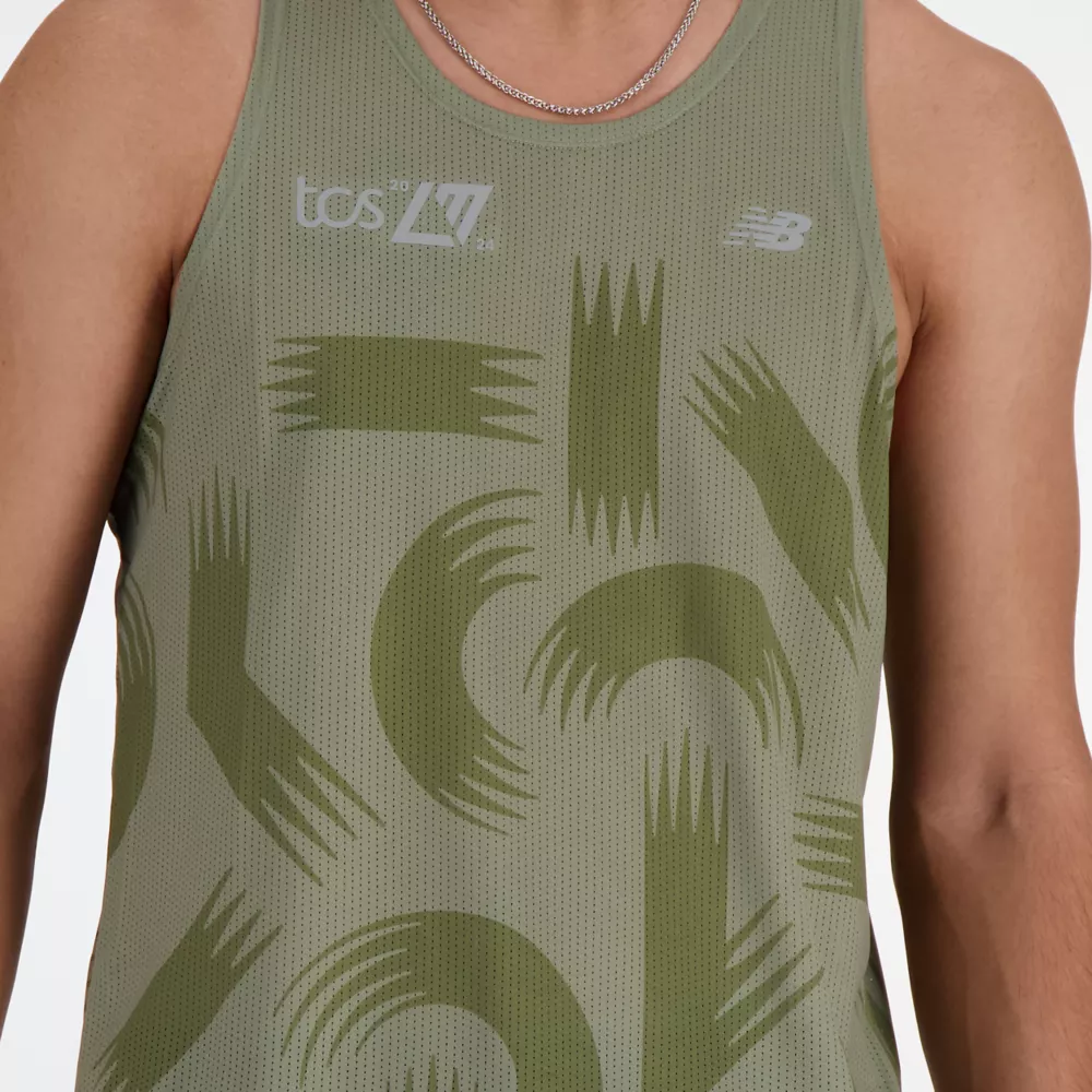 London Edition Printed NB Athletics Run  Singlet