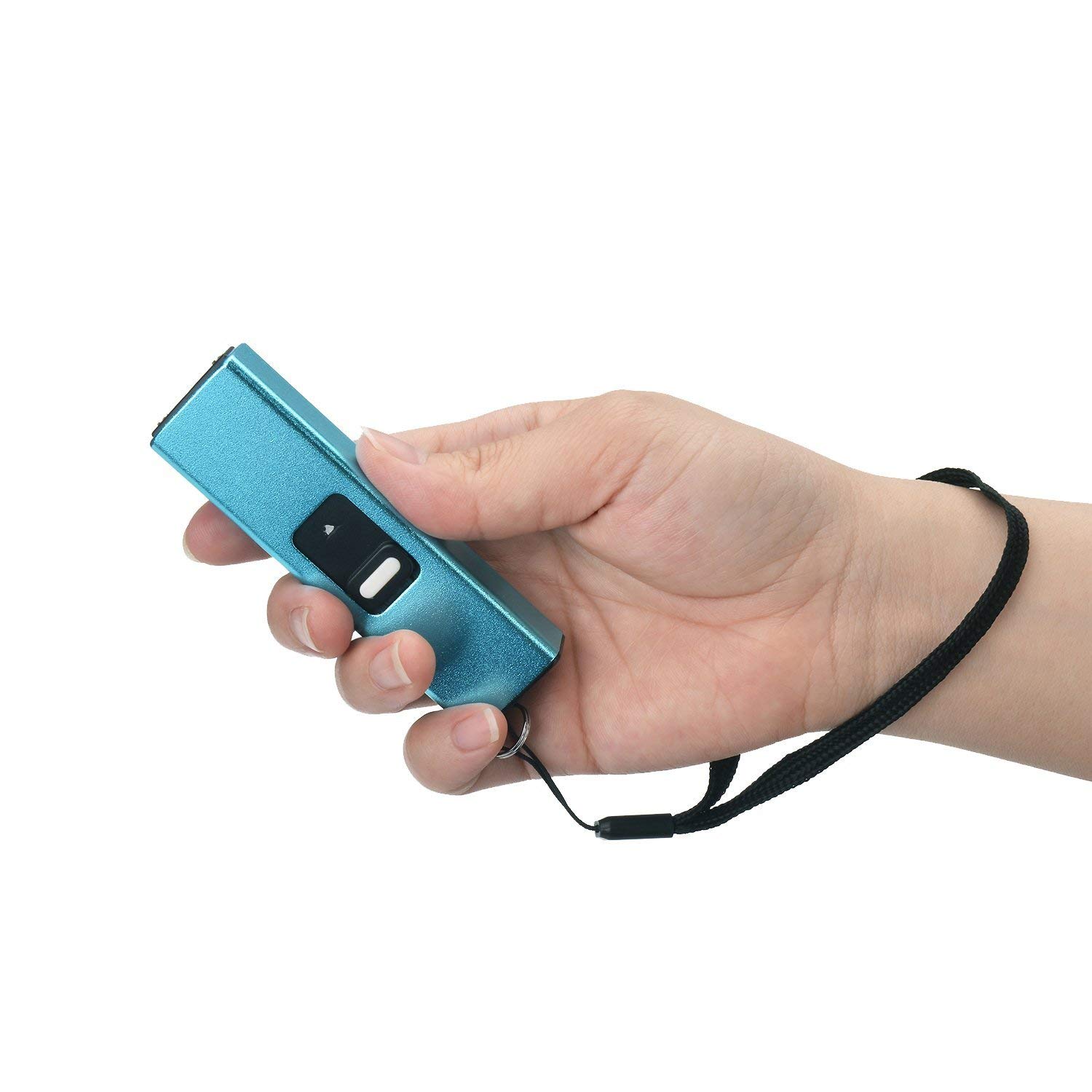 Mini Stun Gun Keychain for Women's Self-Defense: USB Rechargeable with LED Flashlight & Safety Switch