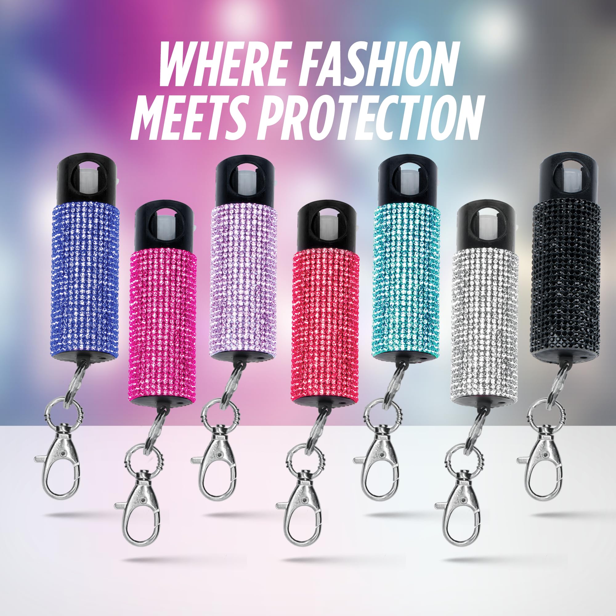 Pepper Spray Keychain, Self Defense Spray with Safety Twist Top, Mini and Easy Carry, Lightweight and Fashionable, Maximum Police Strength OC Spray, 16 Feet Range, 0.5 fl oz