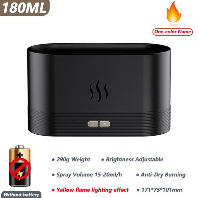 180ML USB Essential Oil Diffuser Simulation Flame Ultrasonic Humidifier Home Office Air Freshener Fragrance Sooth Sleep Atomizer