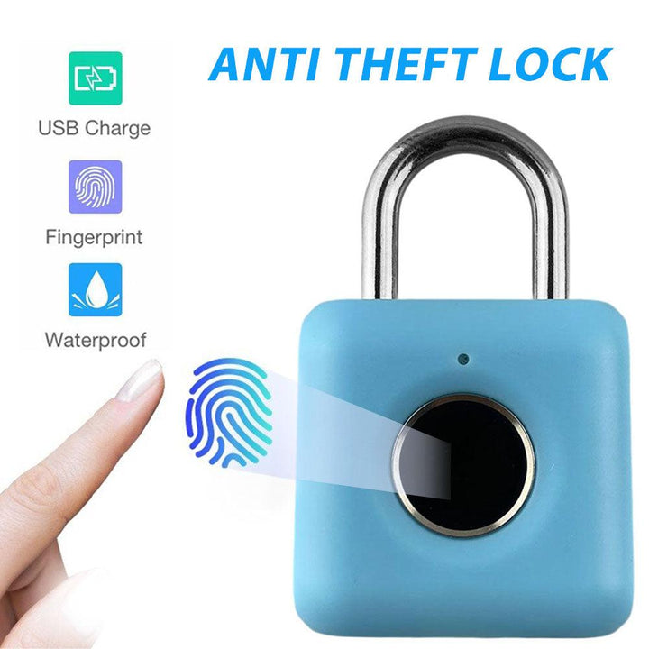 Smart Touch Fingerprint Door Lock USB Charging Keyless Anti Theft Padlock Mini Portable Travel Case Drawer Safety Security Lock