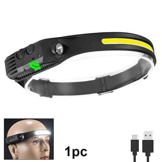 VIPMOK 928 Flashlight Red and White Light Source COB Headlights LED Work Lights New Headlights Mountaineering Camping Outdoor Headlights Running Light