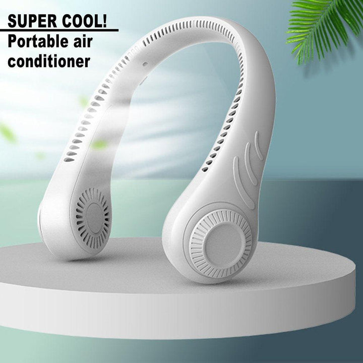 Best Portable USB Rechargeable Neckband Lazy Neck Hanging Dual Cooling Mini Fan