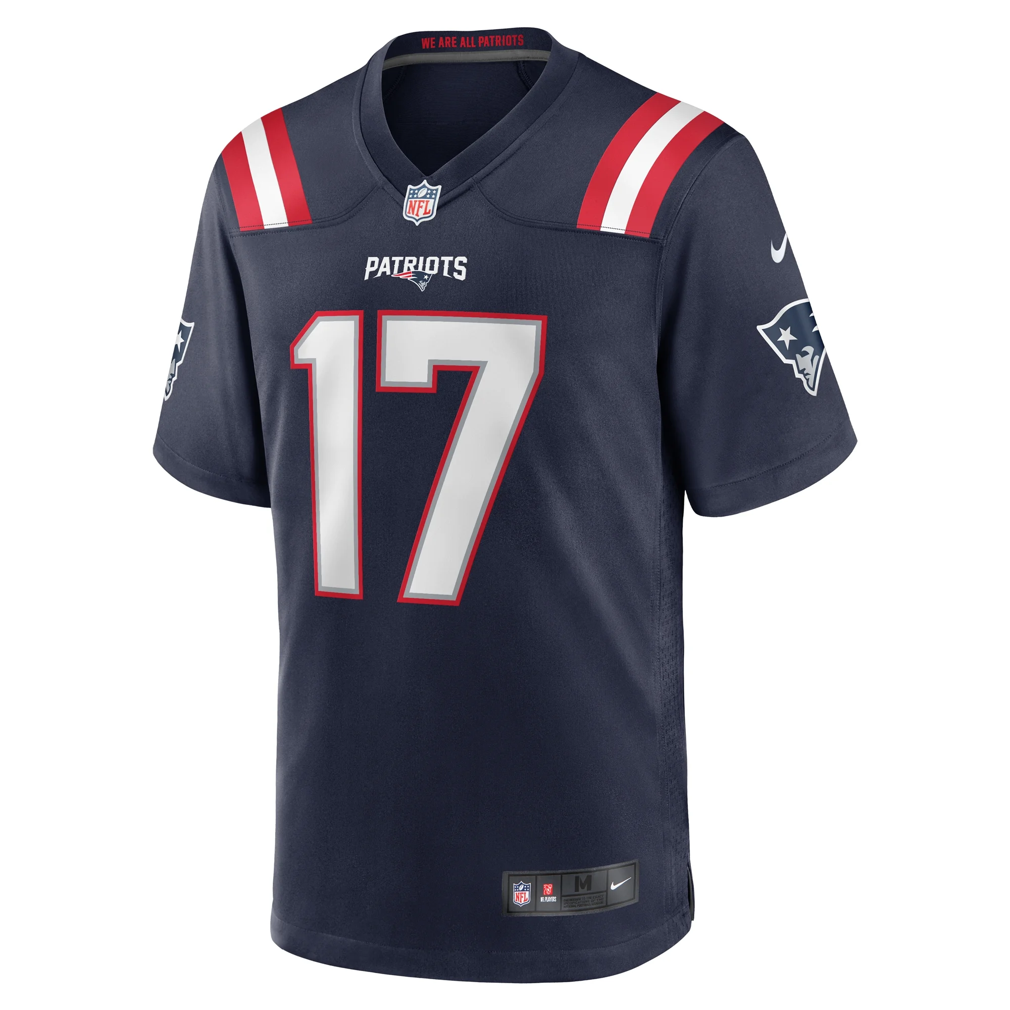 Men's Nike Bryce Baringer Navy New England Patriots Team Game Jersey