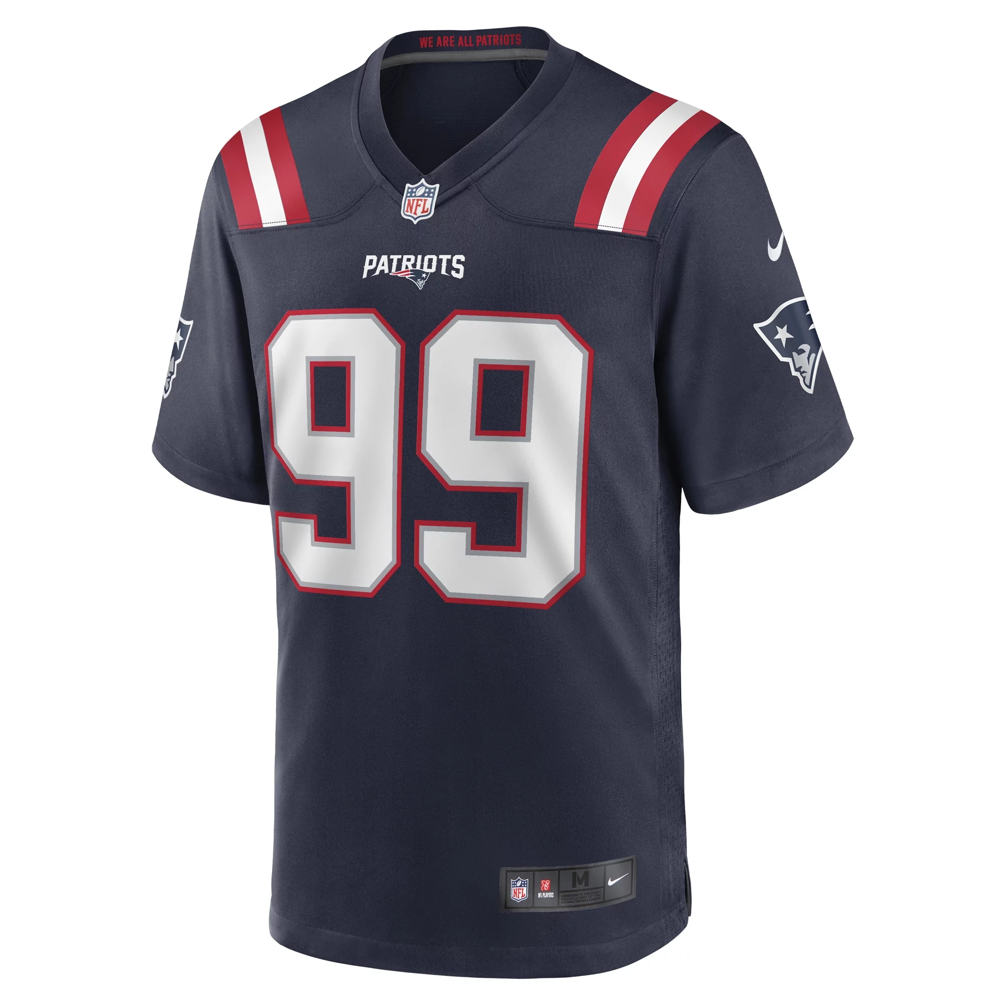 Men's Nike Keion White Navy New England Patriots 2023 NFL Draft Pick Game Jersey