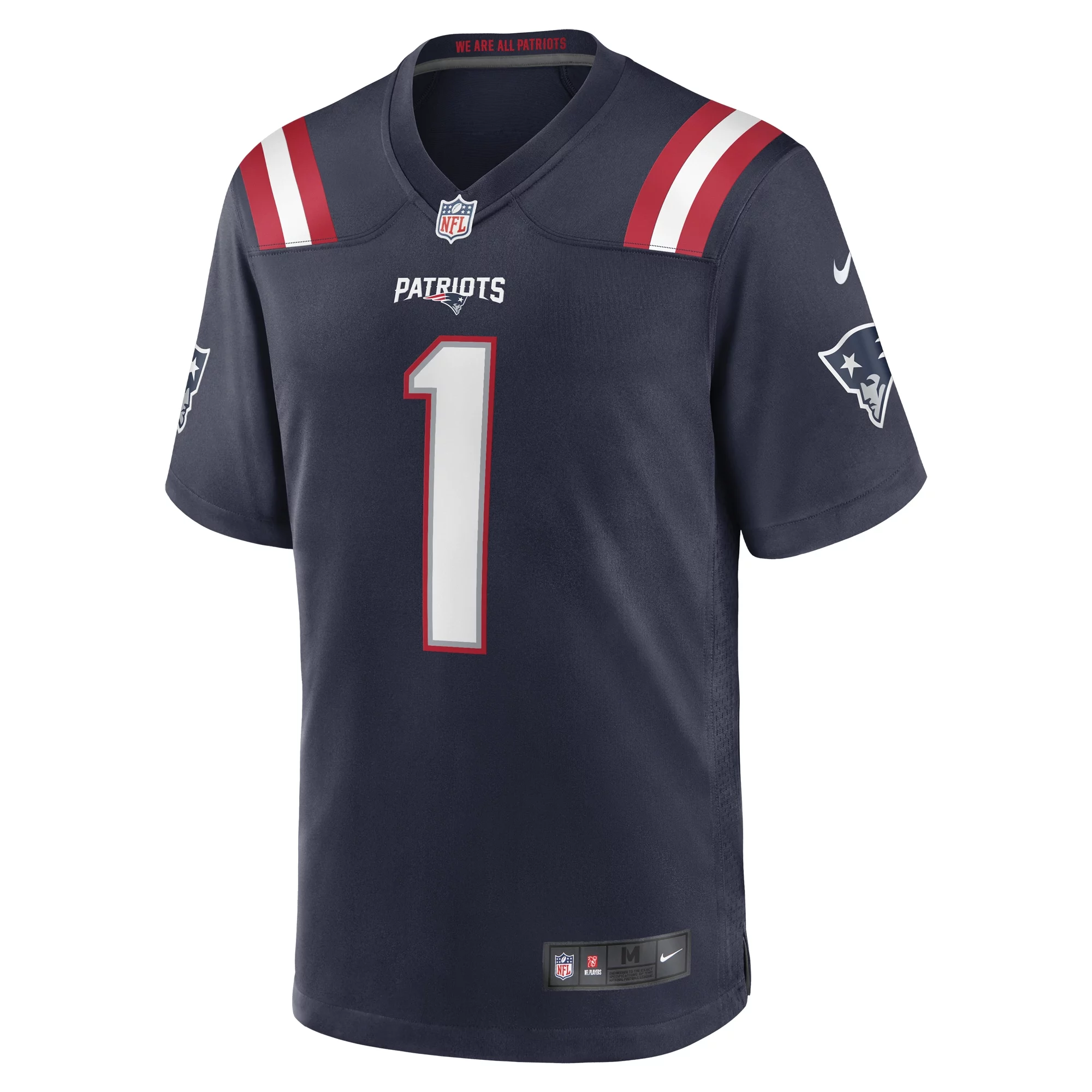 Men's Nike Number 1 Dad Navy New England Patriots Game Jersey