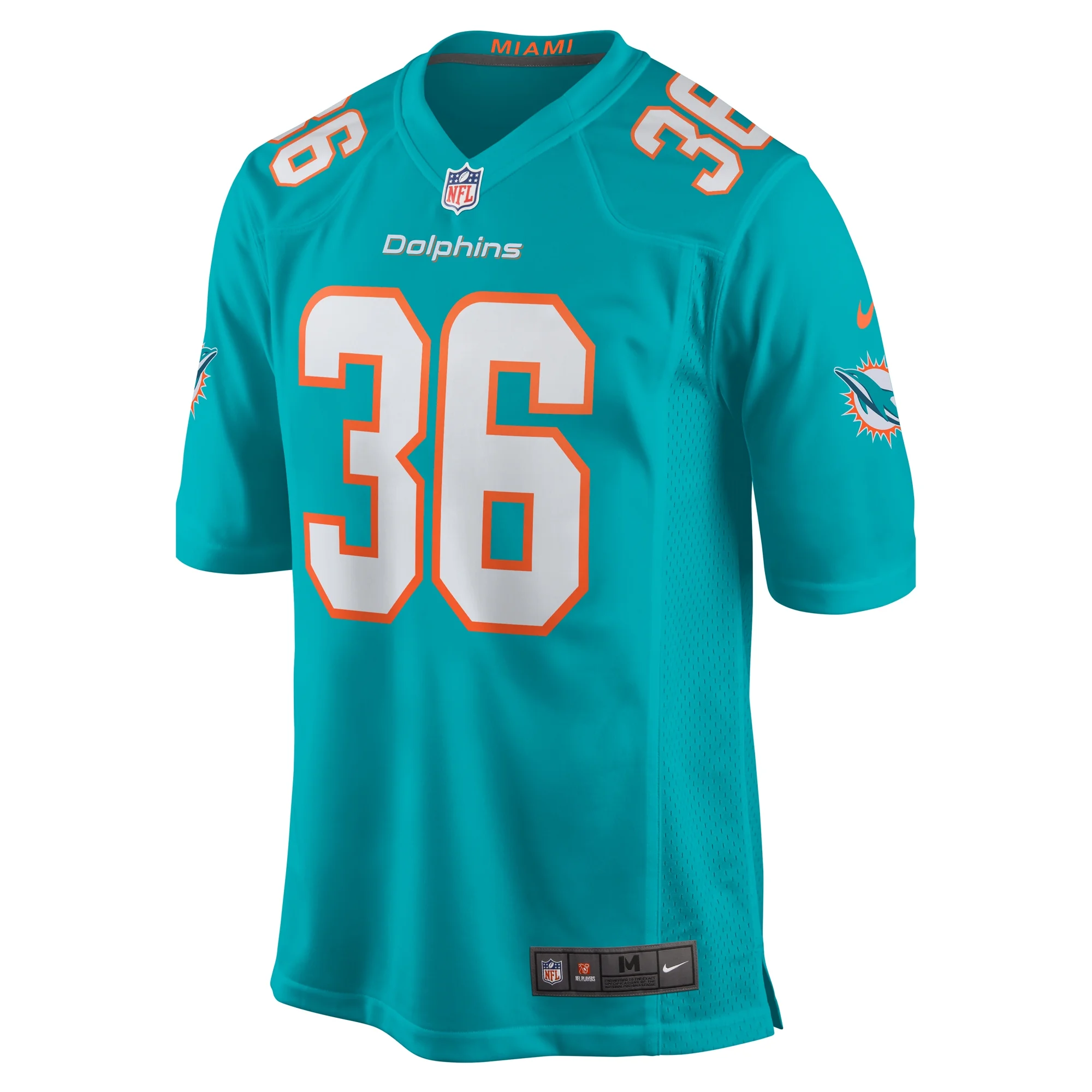 Men's Nike Mark Milton Aqua Miami Dolphins Game Jersey