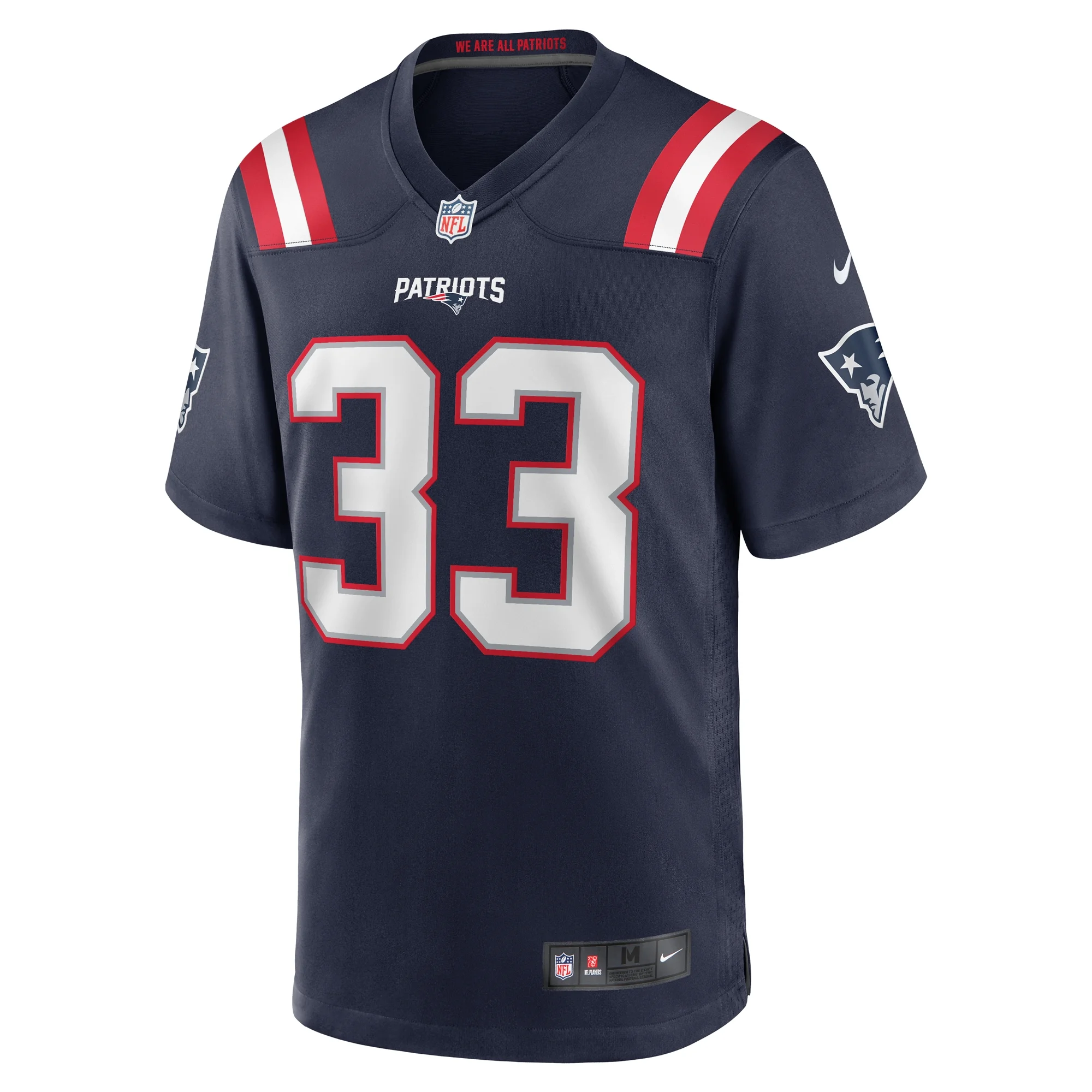 Men's Nike Anfernee Jennings Navy New England Patriots Team Game Jersey
