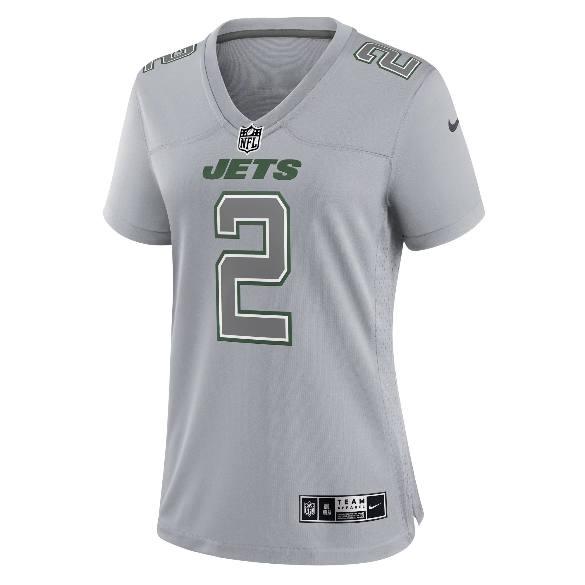 Women's Nike Zach Wilson Gray New York Jets Atmosphere Fashion Game Jersey