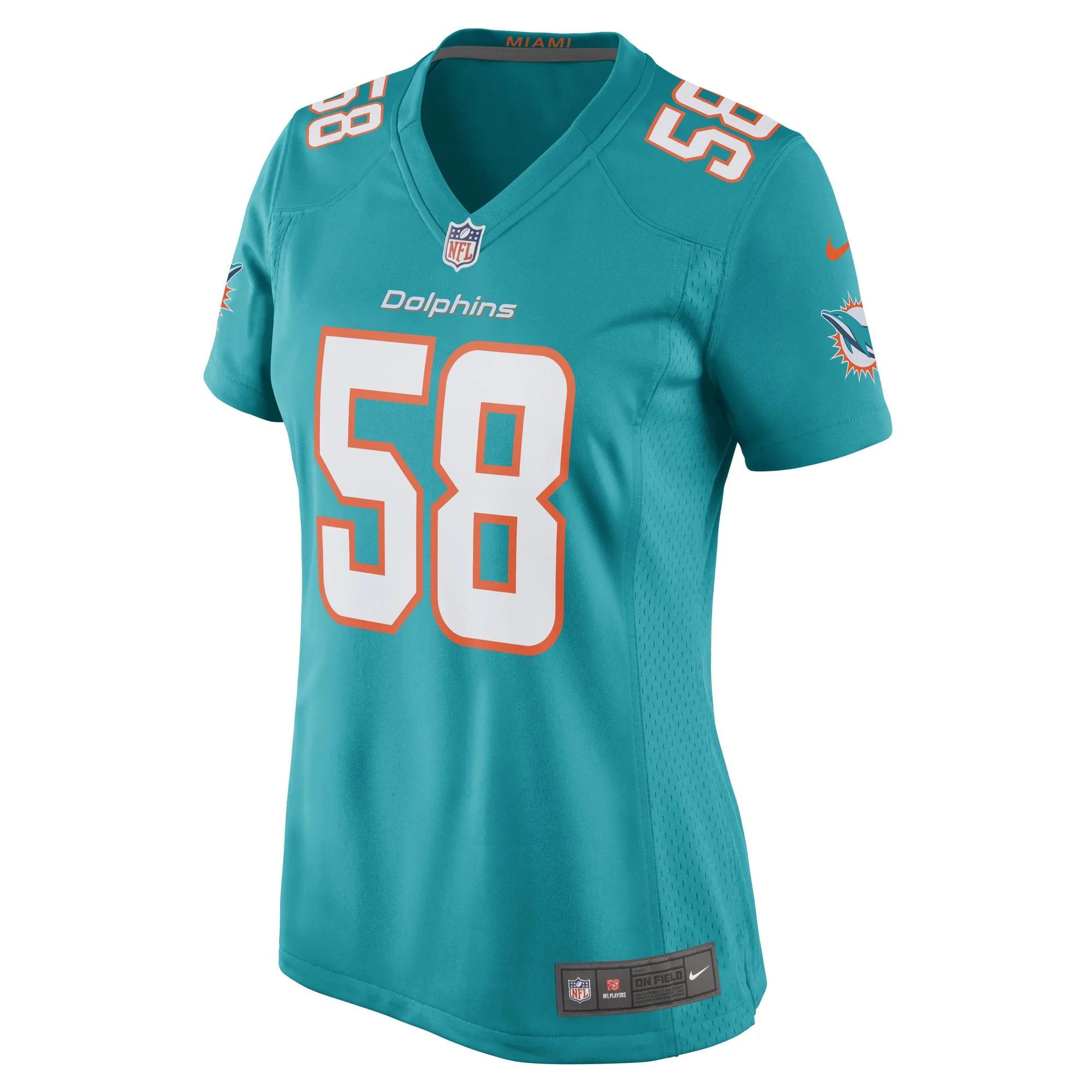 Women's Nike Connor Williams Aqua Miami Dolphins Game Player Jersey