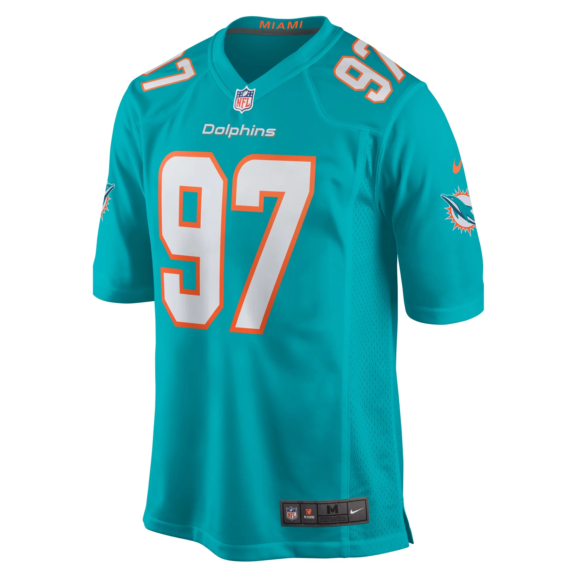 Men's Nike Rashard Lawrence Aqua Miami Dolphins Team Game Jersey