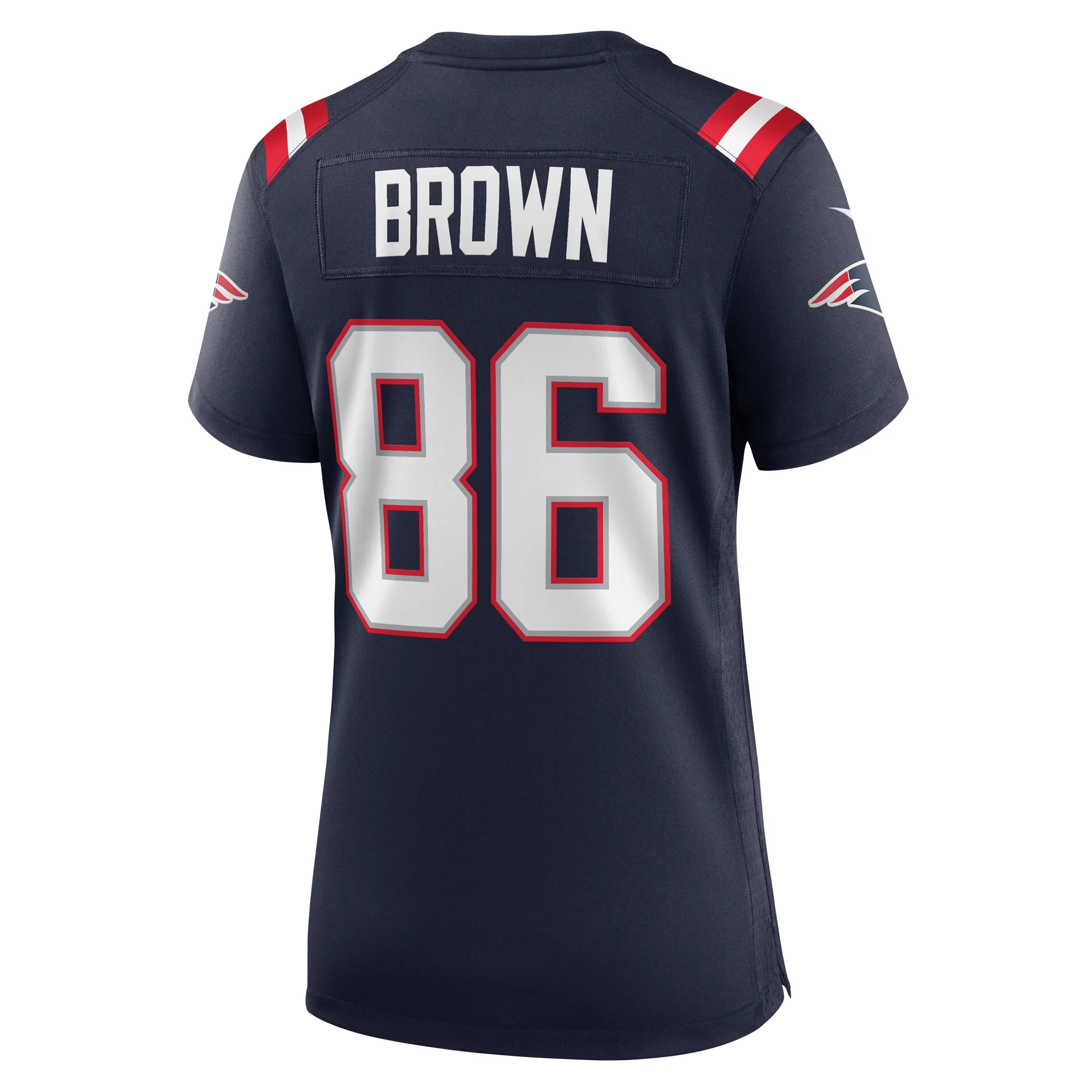 Women's Nike Pharaoh Brown Navy New England Patriots Team Game Jersey