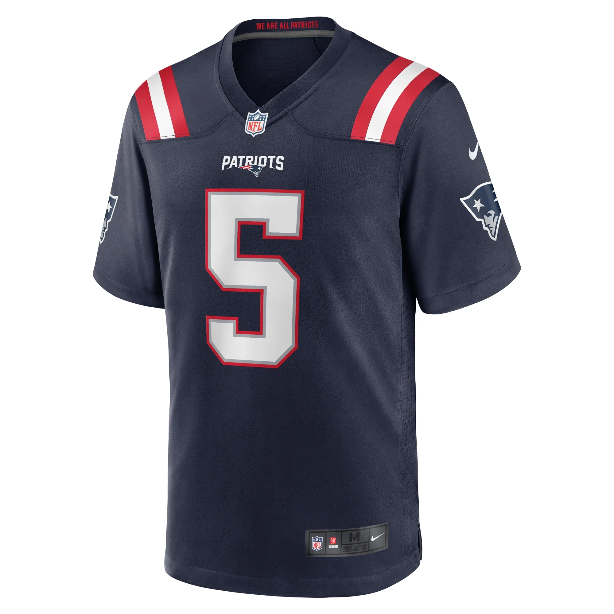 Men's Nike Jalen Reagor Navy New England Patriots Team Game Jersey